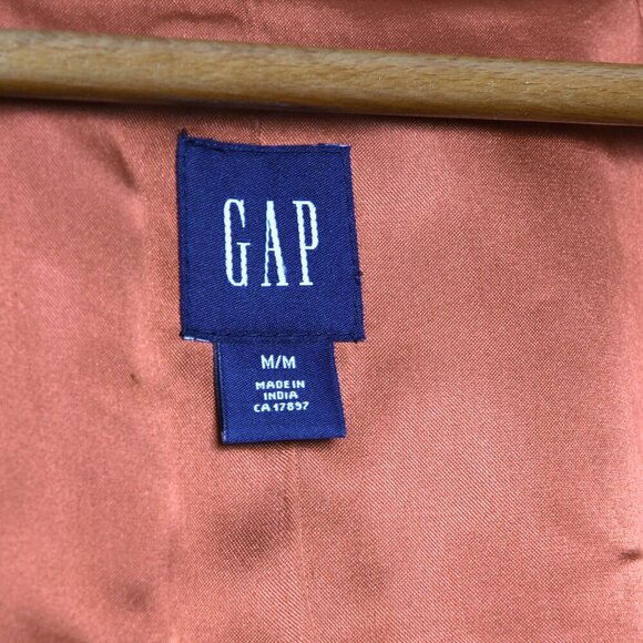 Gap Wool Blend Duffle Coat Winter Fall Peacoat Jacket Orange Brown Zipper Toggle - Picture 9 of 13